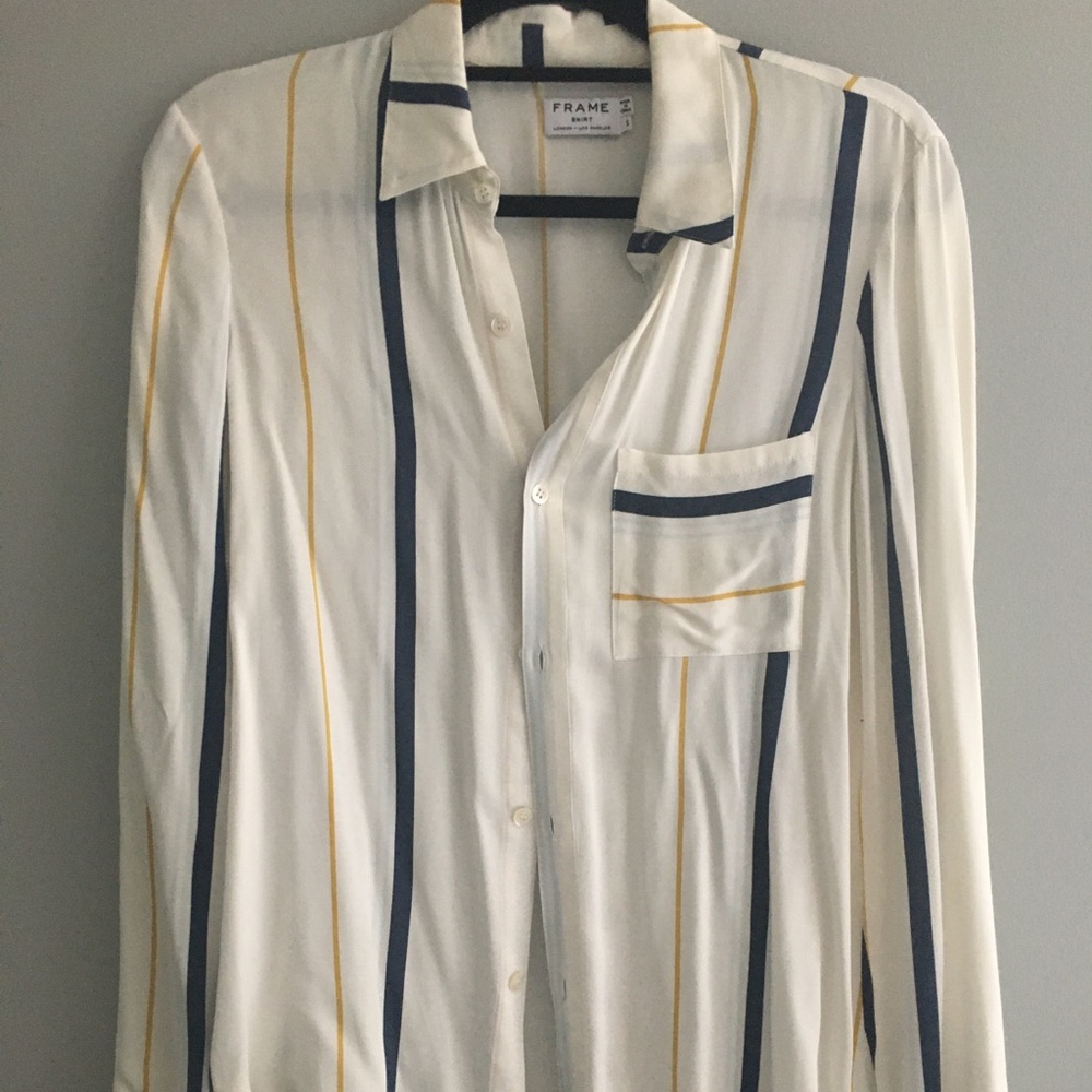 FRAME Silk blouse button up top